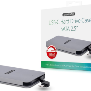 CUSTODIA HARD DRIVE USB-C CASE SATA 2.5" (MD-401) SITECOM COLORE ARGENTO
