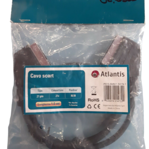 CAVO SCART ATLANTIS 21 PIN CONNETTORE 21c LUNGHEZZA 1 METRO